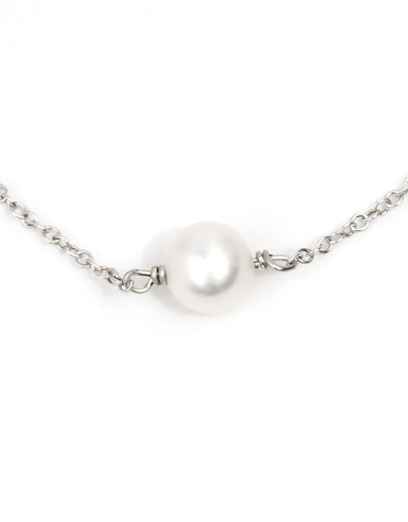 Dainty Silver Pearl Bracelet
