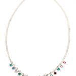 silver birthstone drop necklace for grandma