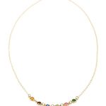 Golden Dainty Connected Birthstone necklace