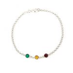silver connected birthstone bracelet