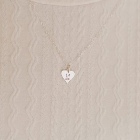 Big Sis & Lil Sis Heart Charms 10K Yellow Gold