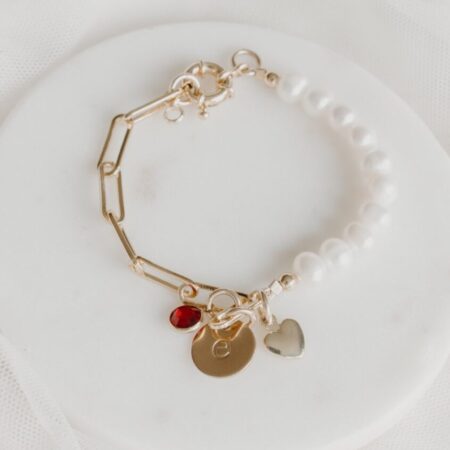 Dainty Initial Bracelet, Silver | Custom Meaningful Jewelry & Gifts for Women by The Vintage Pearl