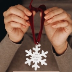 Classic Snowflake ornament is a keepsake. Customize it with a message of your choice. Perfect gift for Christmas