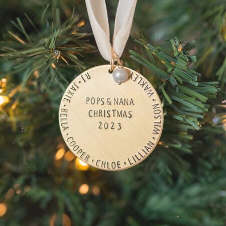 Classy Golden Christmas Ornament with customizations