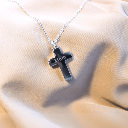 Stainless Steel Cross Urn Necklace