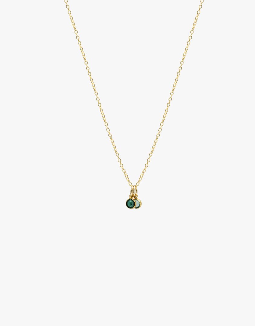 Golden Birthstone Drop Necklace