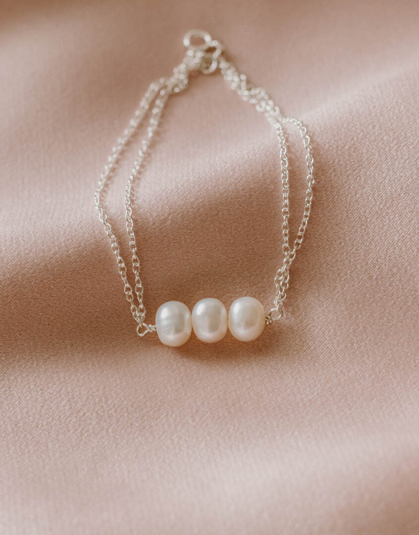 Delicate Triple Pearl Bracelet For Wife