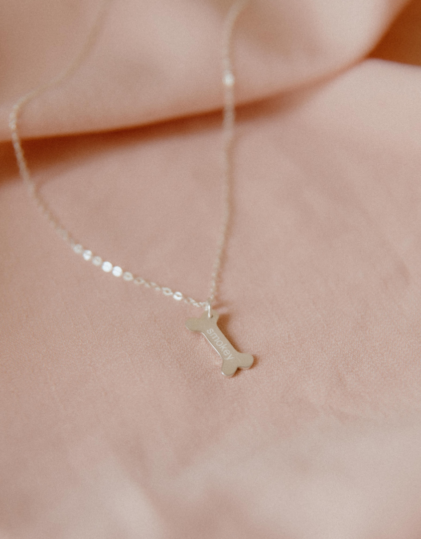 Engraved Bone Charm Necklace | Pet Lovers Jewelry