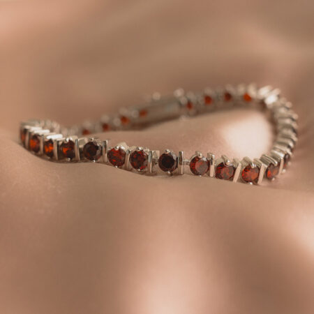 Garnet Birthstone Tennis Bracelet | Best Gift For Her