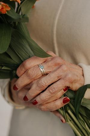 Image of Grandma wearing personalized rings
