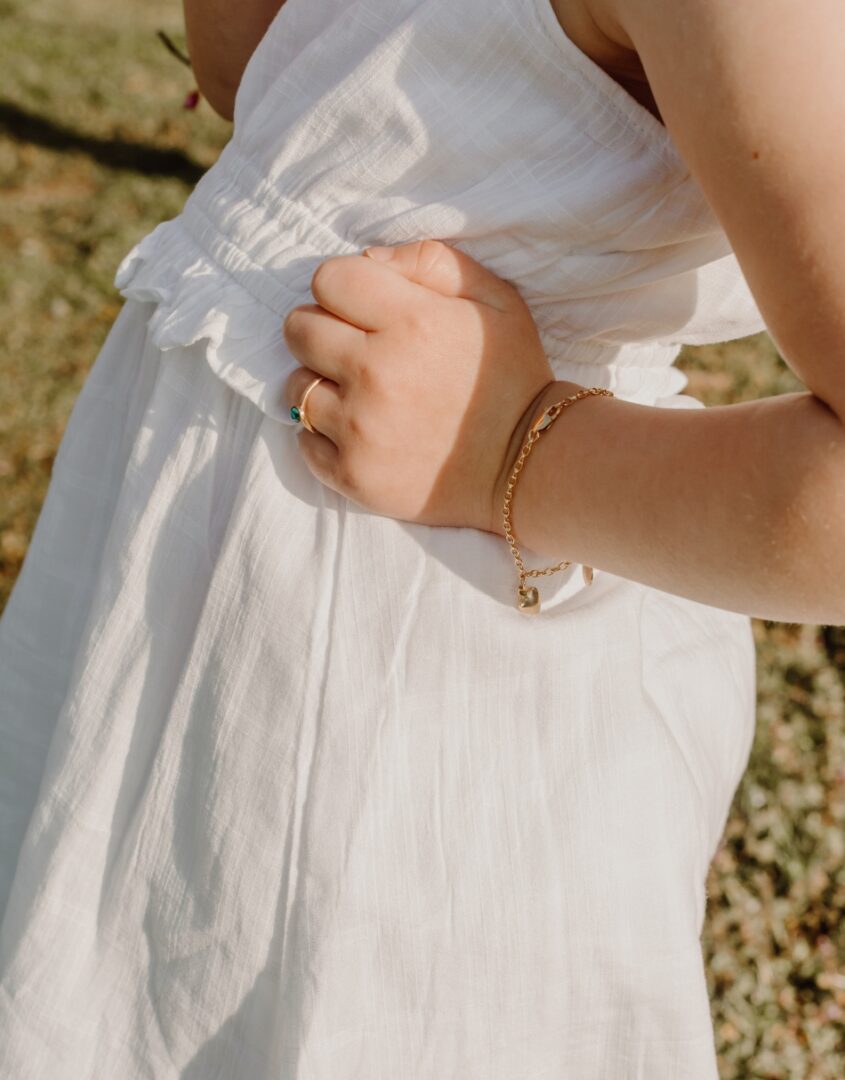 Golden Initial bracelet for little girls with heart charm