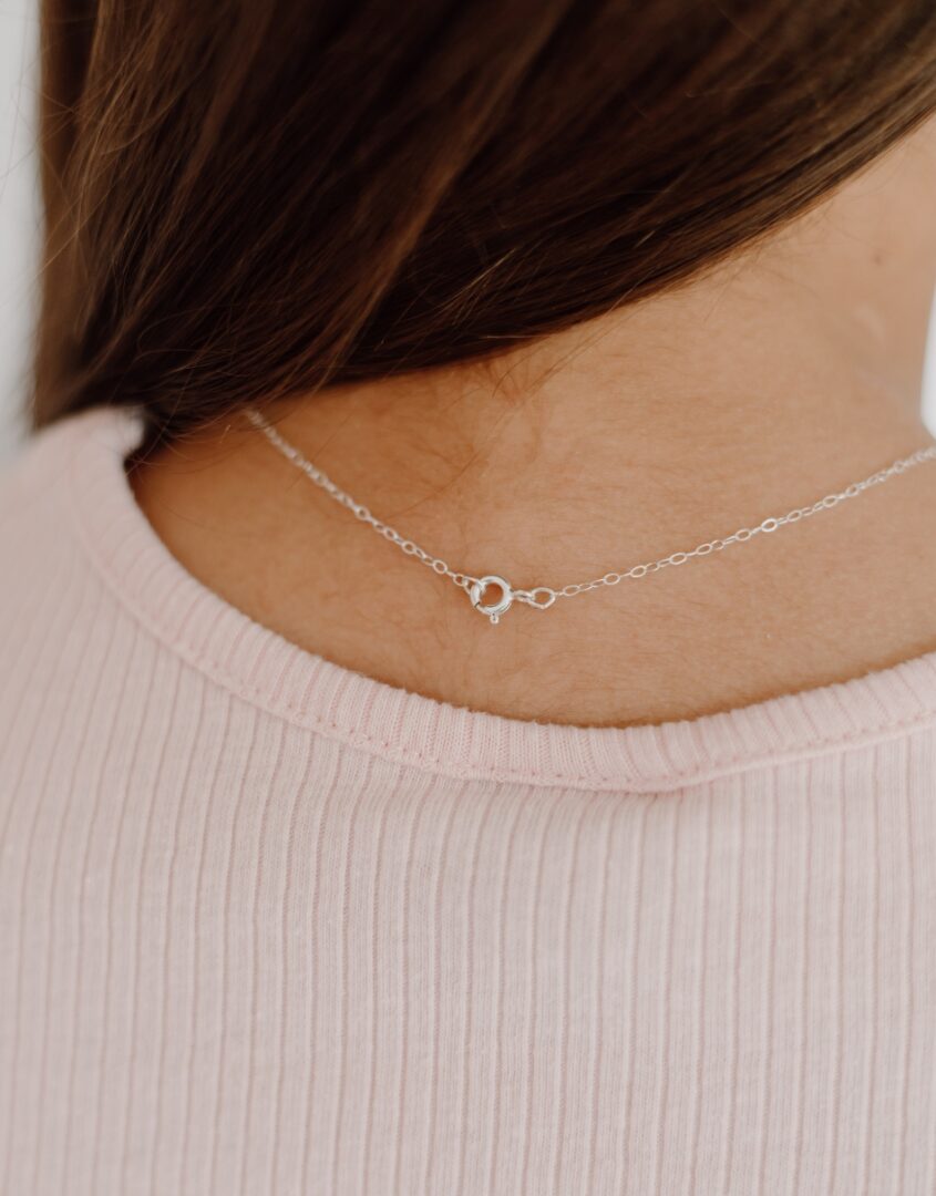 Girls Sweetheart Silver Initial Necklace