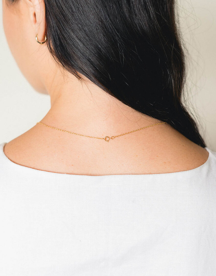 Gold Dainty Pearl Drop Necklace