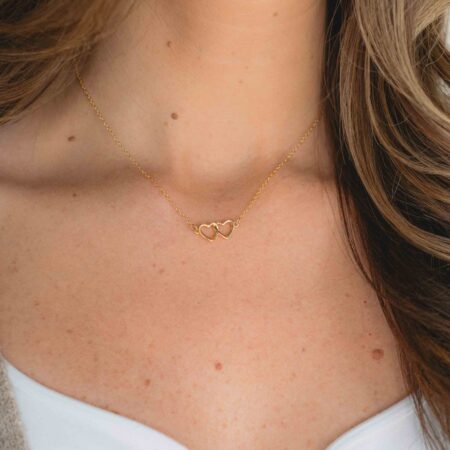 Gold Filled Double Heart Necklace