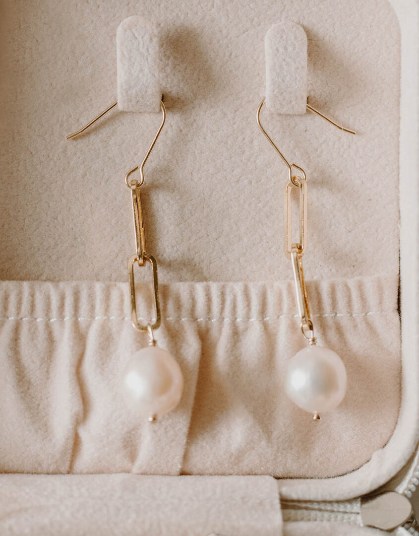 Gold Paperclip Baroque Pearl Earrings | Perfect Gift For Her
