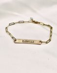 Handstamped Golden Paperclip Name Bracelet – Image 1