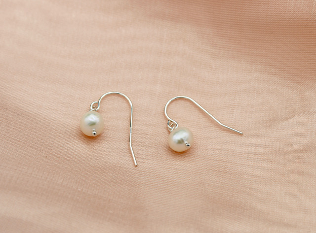Paperclip Chain Cultured Freshwater Pearl Drop Earrings Sterling Silver - Limited Edition Paperclip Chain Cultured Freshwater Pearl Drop Earrings Sterling Silver - Limited Edition