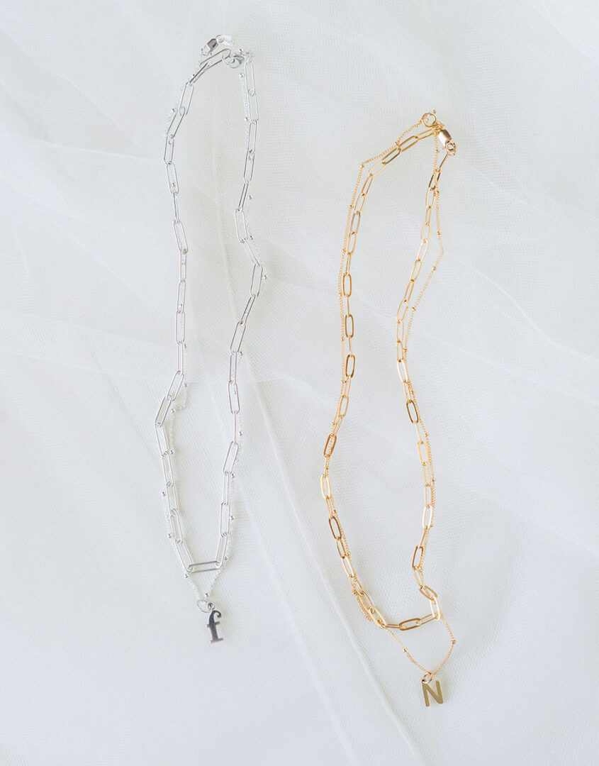 Initial Layering Set in Silver & Gold