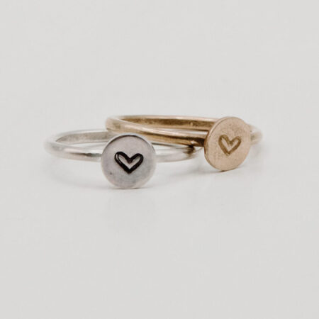 Gold & Silver Love Dot Heart Ring For Women