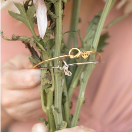 Golden Birthstone Hook Bangle - The Vintage Pearl