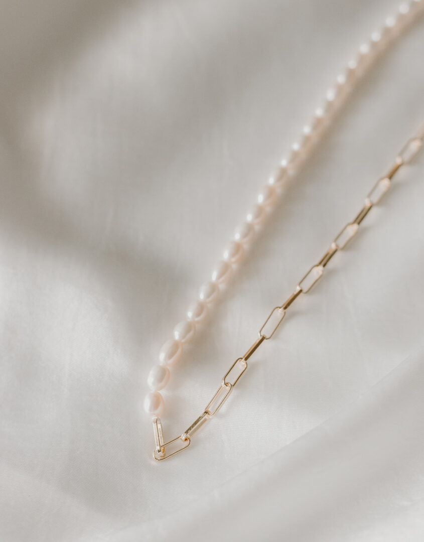 Pearl & Paperclip Necklace For Women