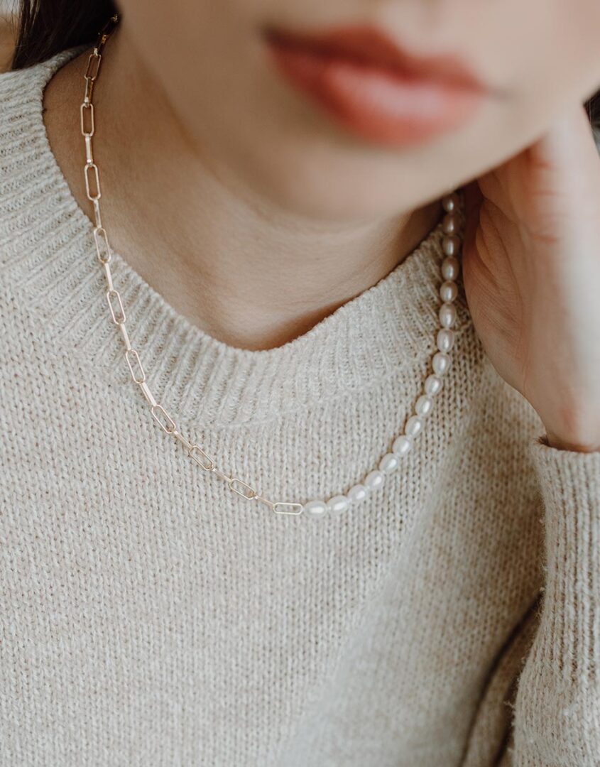 Pearl & Paperclip Necklace | Gift For Women