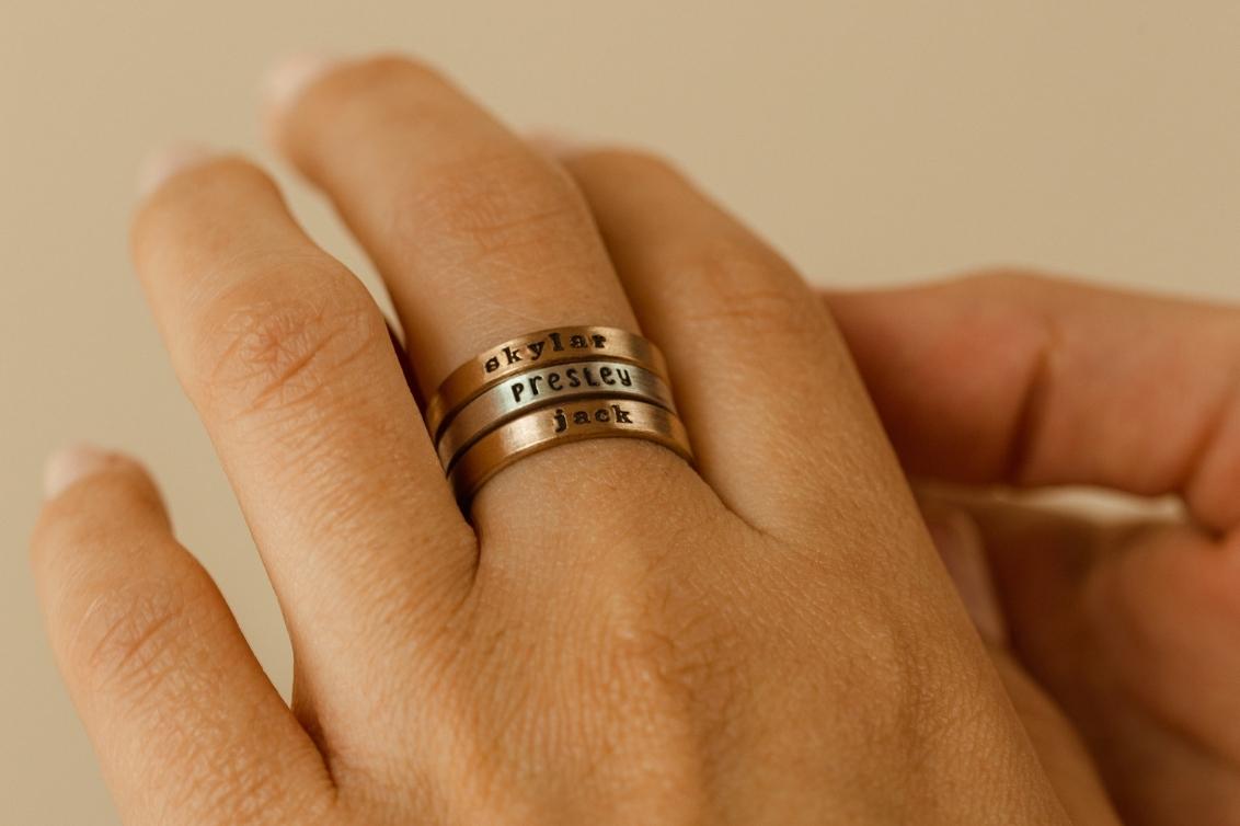 Personalized Rings customized with loved ones names