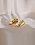 Rectangle Rice Pearl Earring – Image 2