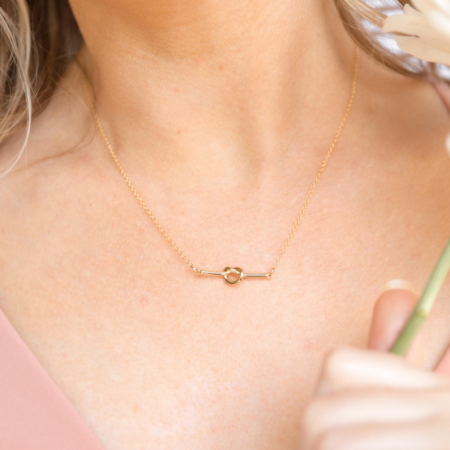Simple Love Knot Gold Necklace