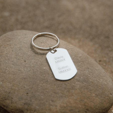 Stainless Engraved Dog Tag Keychain For Dad