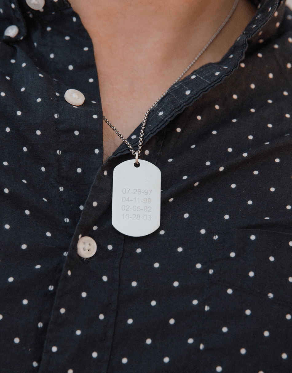 Stainless Engraved Dog Tag Necklace For Father's Day