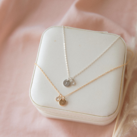 Ampersand & Freshwater Pearl Charm Necklace | initials Available A-La-Carte