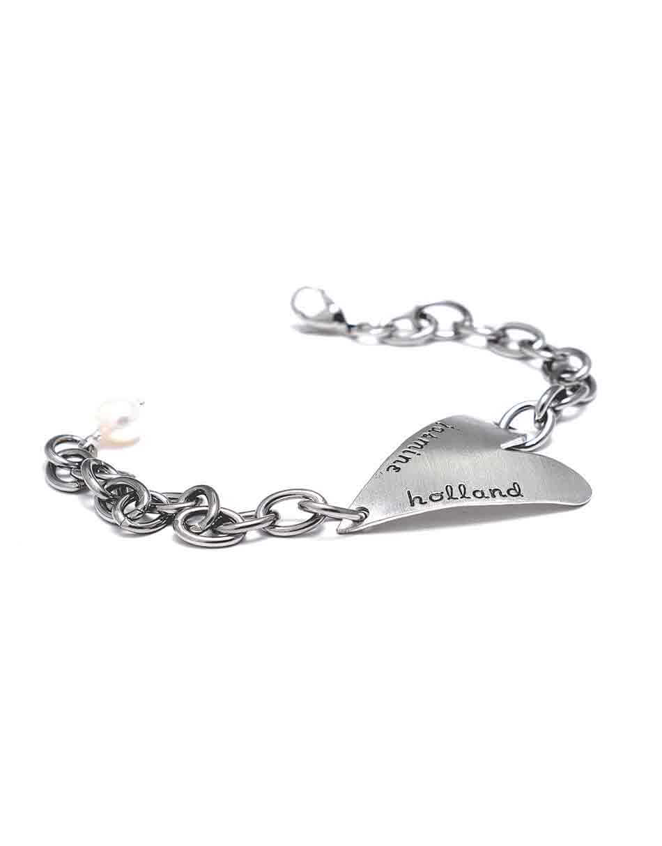 Handmade heart charm cast in beautiful fine pewter, hand stamped with name or date. Perfect gift for wife, daughter