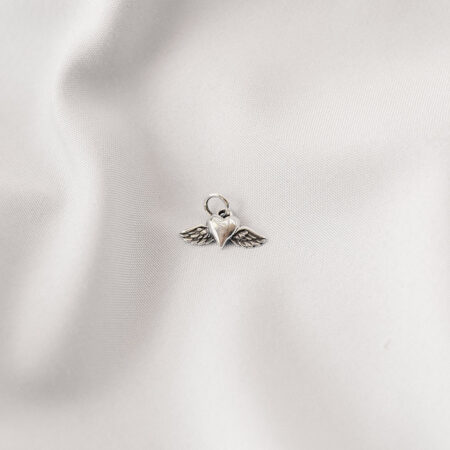 Sterling Silver Heart with Wings a la carte Charm For Bracelets & Necklaces | Charms For Her