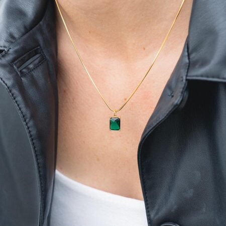 Gold Emerald Necklace