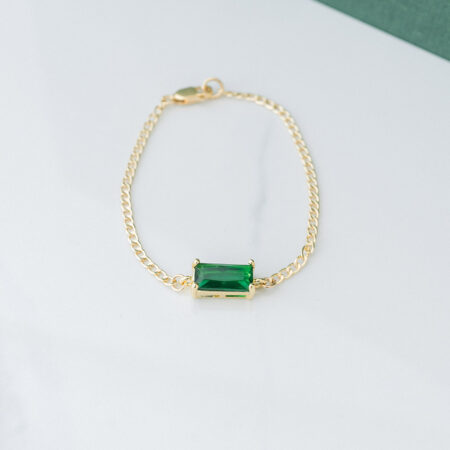 Gold Emerald Baguette Bracelet | Gift For Women