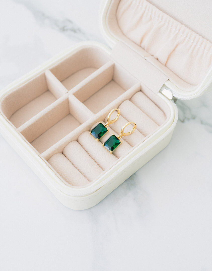 Gold Emerald Earrings | Perfect Gift For Wife