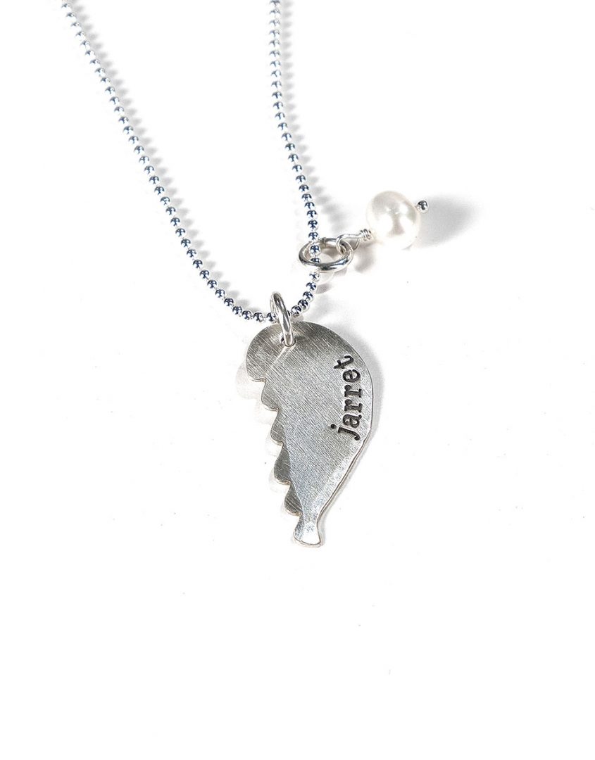 Hand stamped sterling silver angel wing makes for a sentimental remembrance necklace. Perfect gift for mom, grandma