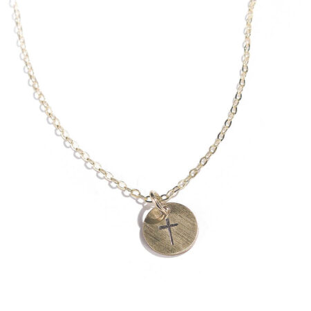 A beautiful dainty faith necklace available in both sterling silver and gold-filled disc. Perfect to give to your wife, daughter, niece.