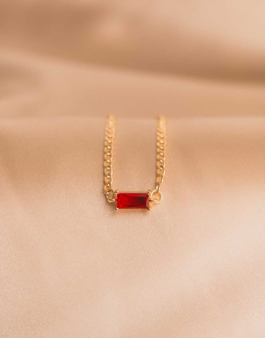 Golden Birthstone Baguette Bracelet | Perfect Gift For Her