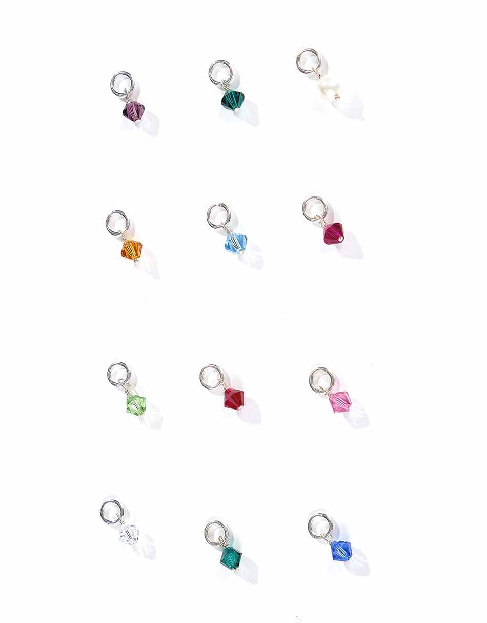 Gift your loved ones their birthstones to add to their existing jewelry. Made from genuine Swarovski crystals and sterling silver.