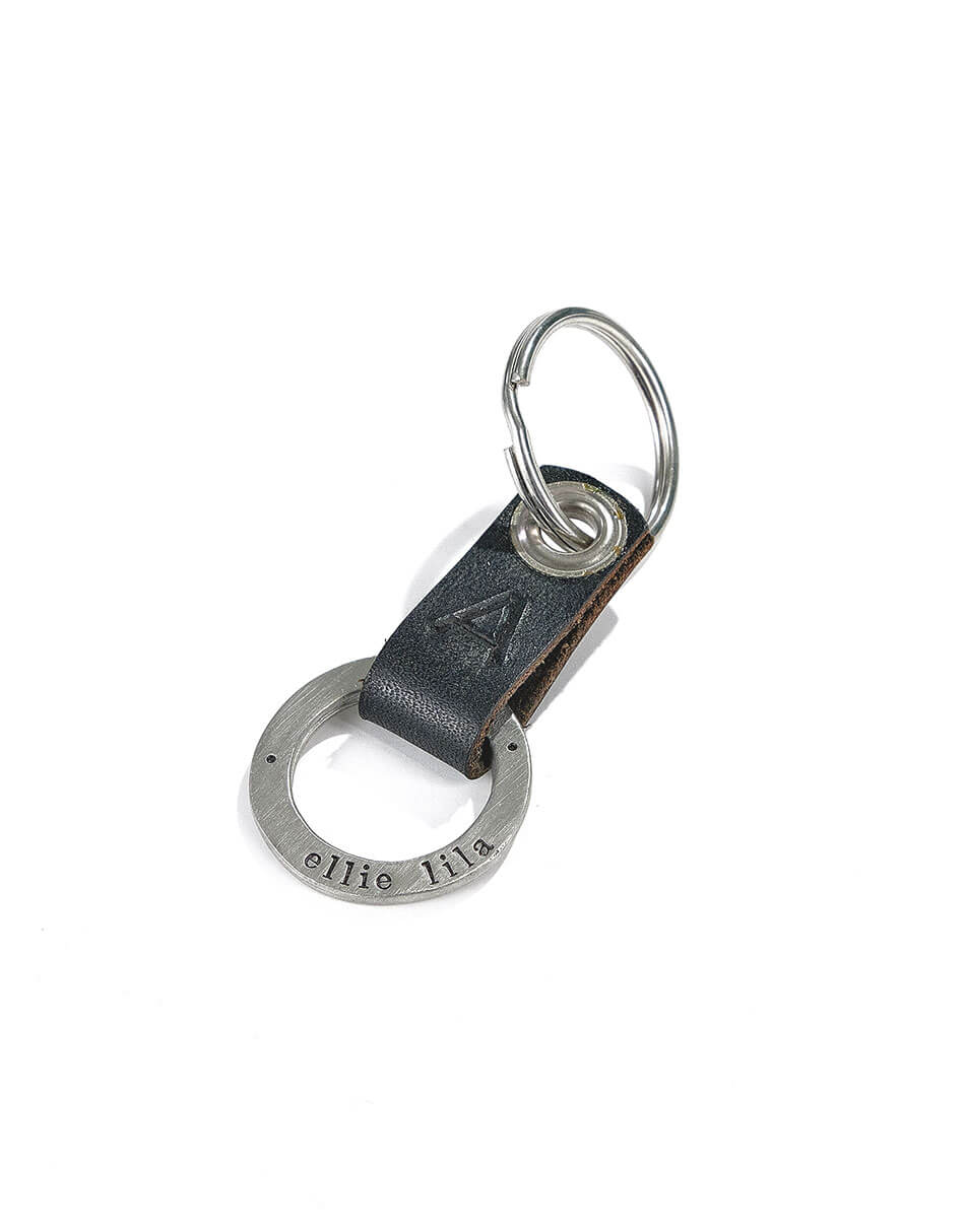 Chunky Eternity Circle Leather Keychain