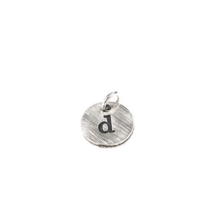 Personalized hand stamped charm for a boss, colleague or friend. A chunky initial pewter disc