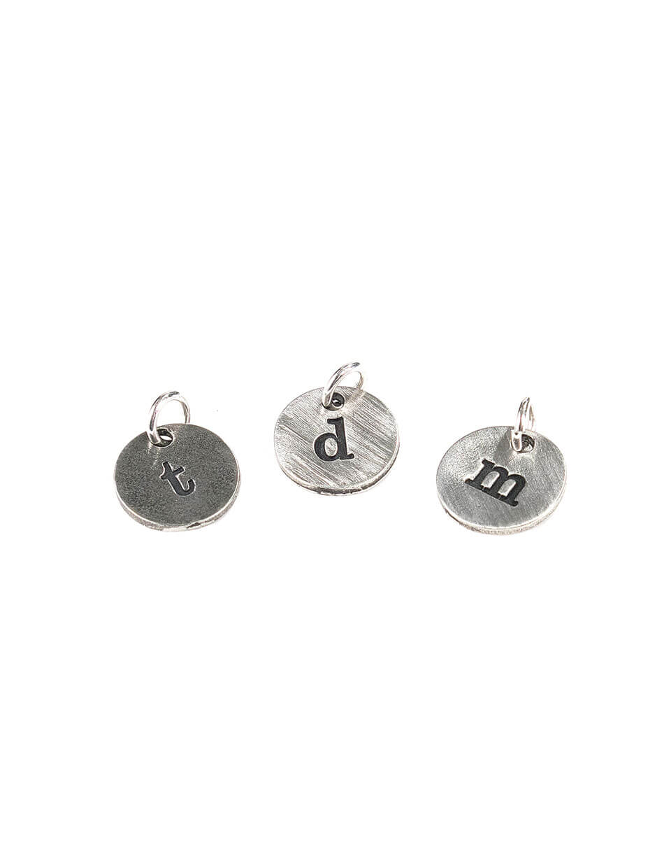 Chunky pewter charms hand stamped with initial. Add these beautiful charms to your existing chain