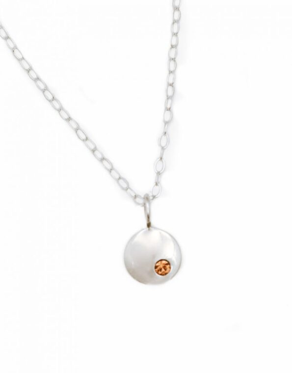 Dainty Birthstone Disc Necklace