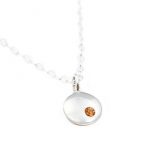 Dainty Birthstone Disc Necklace