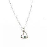 Dainty Birthstone Heart Necklace