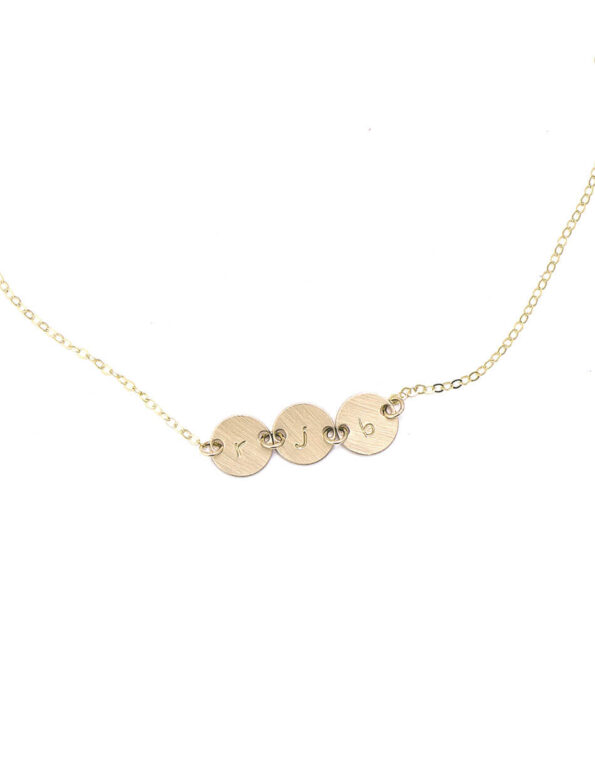 Dainty Connected Initials Disc Necklace