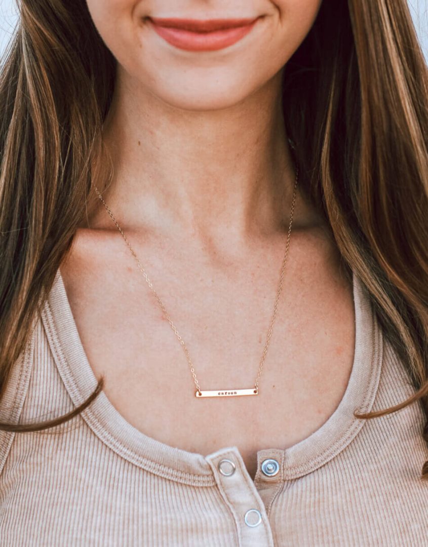 Dainty Name Bar Necklace