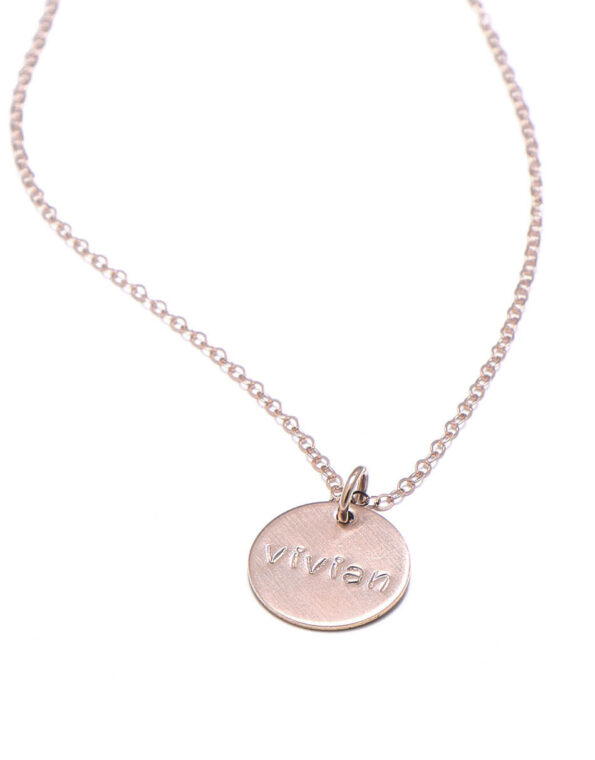 Dainty names in rose gold. Get that special someone's name engraved. Best gift for mom, sister, or friend.